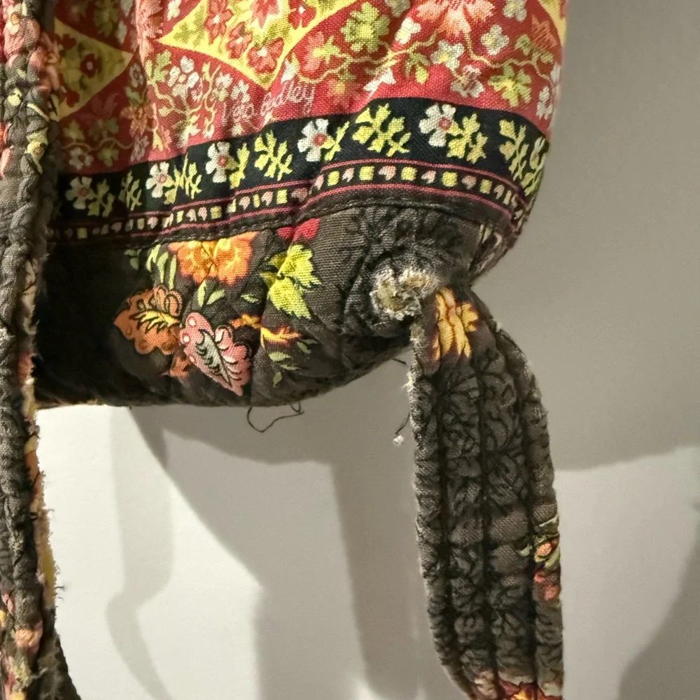 Vera Bradley Chocolate Drawstring Backsack Backpack Purse RETIRED Bag‎ Boho I